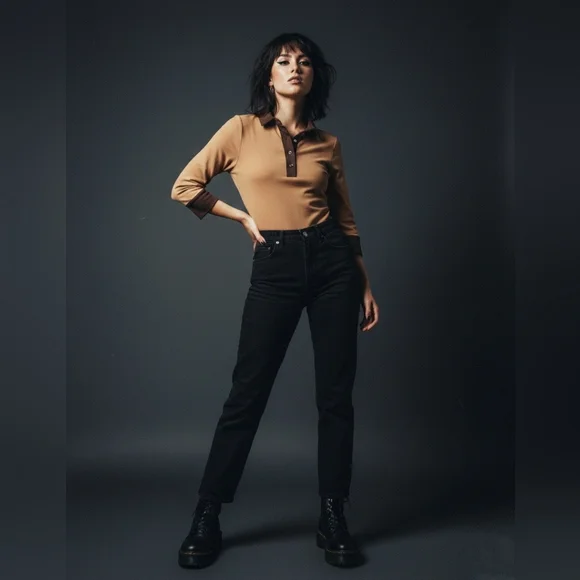 S'edge Tan and Brown Women's Bodysuit - Picture 2 of 5